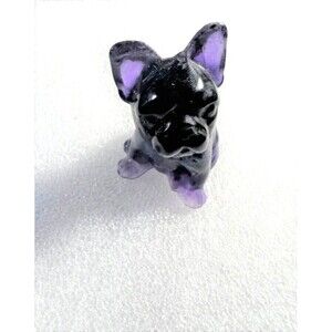 Adorable Fluorite French Bulldog Carving